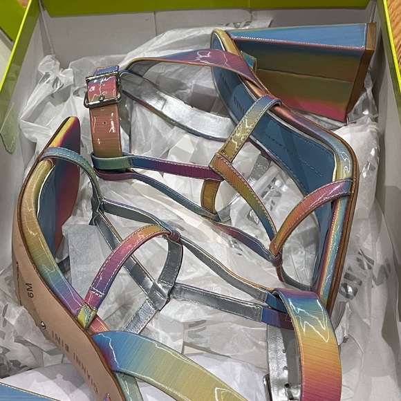 Gianni Binni Bexxlie Rainbow Holographic Heeled WITH BOX Sandals (US 6) - Picture 15 of 17
